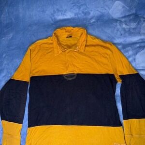 Navy and‎ yellow vintage nautica polo shirt men size m